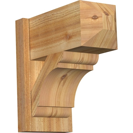 Ekena Millwork Olympic Craftsman Rough Sawn Outlooker, Western Red Cedar, 8"W x 16"D x 16"H OUT08X16X16OLY04RWR